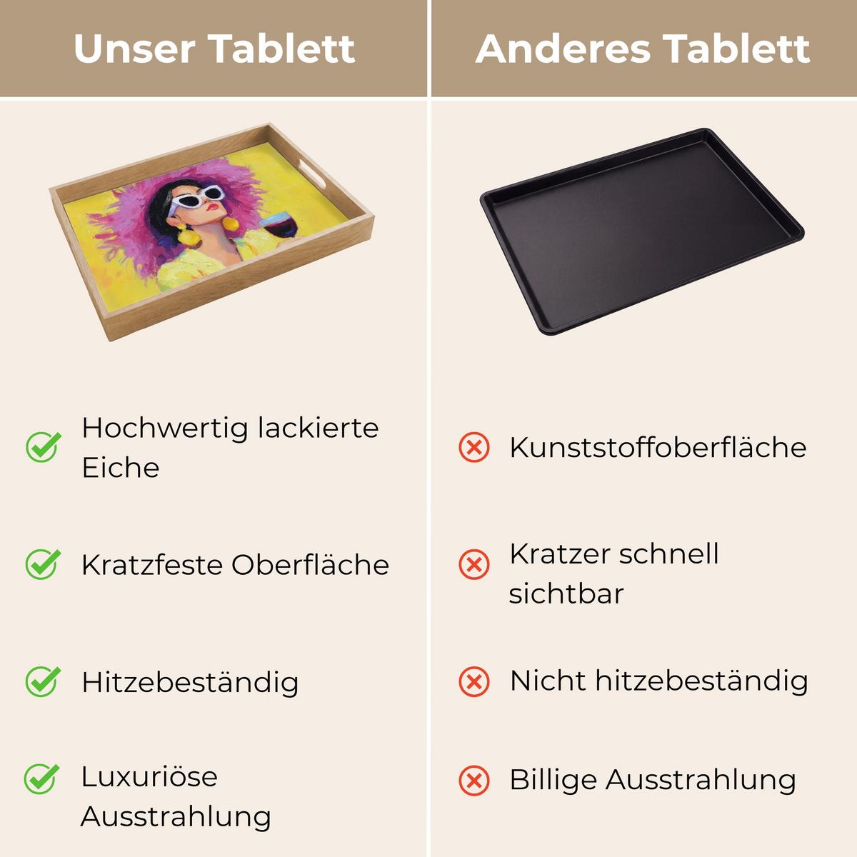 TABLETT Frau - Hut - Lila - Wein 50x35 cm - Gelb, Holz (50/5/5cm) - OnlyWow