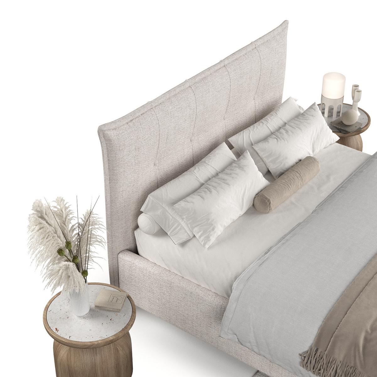 POLSTERBETT Plaza 180/200 cm Hellbeige im Neve Stoff - Sandfarben/Naturfarben, Holz/Holzwerkstoff (180/200cm) - AltaBeds