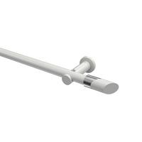 GARDINENSTANGE Platon Verano 520 cm (geteilt in 4 x 130 cm), 1-läufig (ohne Ringe), 20 mm Ø Weiß - Chromfarben/Weiß, Metall (520cm) - INTERDECO