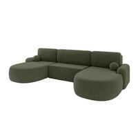 WOHNLANDSCHAFT mit Schlaffunktion und Bettkasten LIRA-U - 335x172x89 Grün - Dunkelgrün, Holzwerkstoff/Textil (335/89/172cm) - ALTDECOR