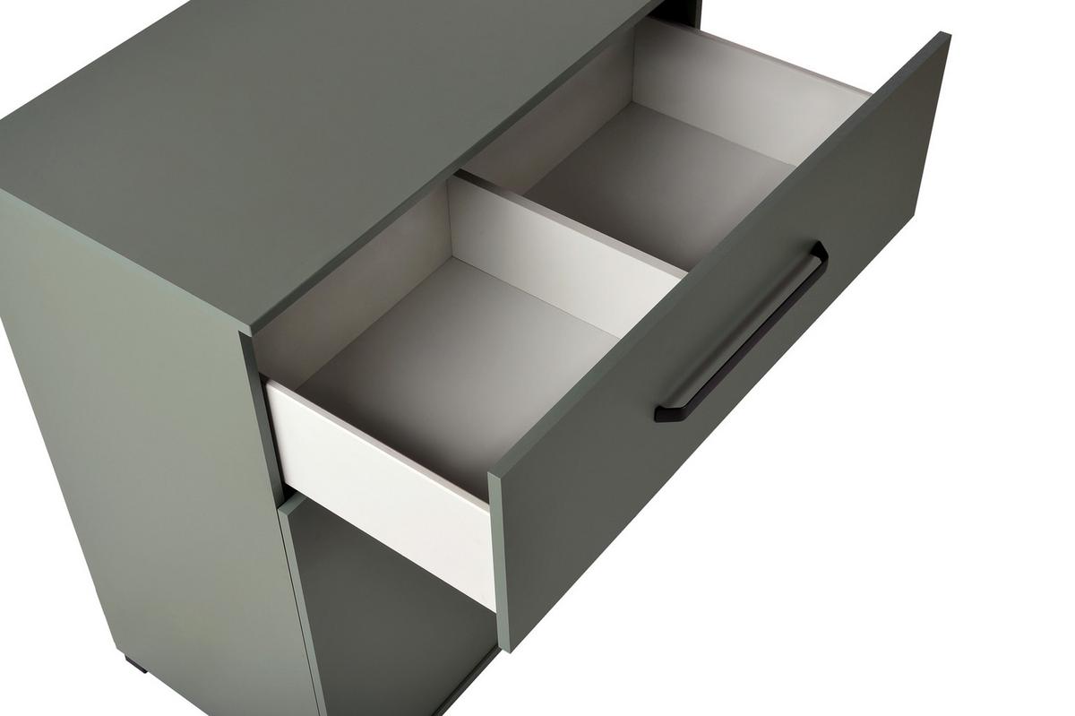 WICKELKOMMODE Essentials Schilfgrün - Schwarz/Grün, Holzwerkstoff/Kunststoff (88/101/79cm) - arthur berndt