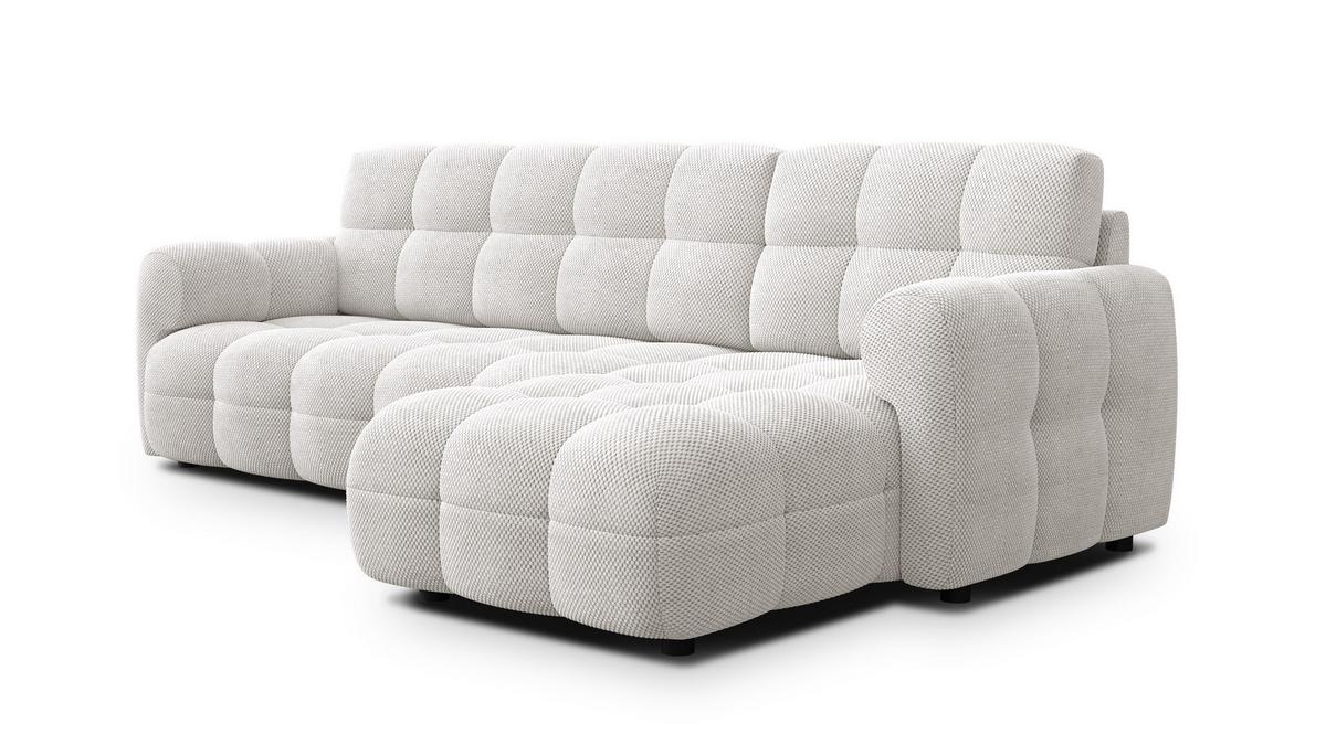 ECKSOFA MELLOW 4-Sitzer, creme - Creme/Schwarz, Holz/Textil (262/156cm) - Wozimo