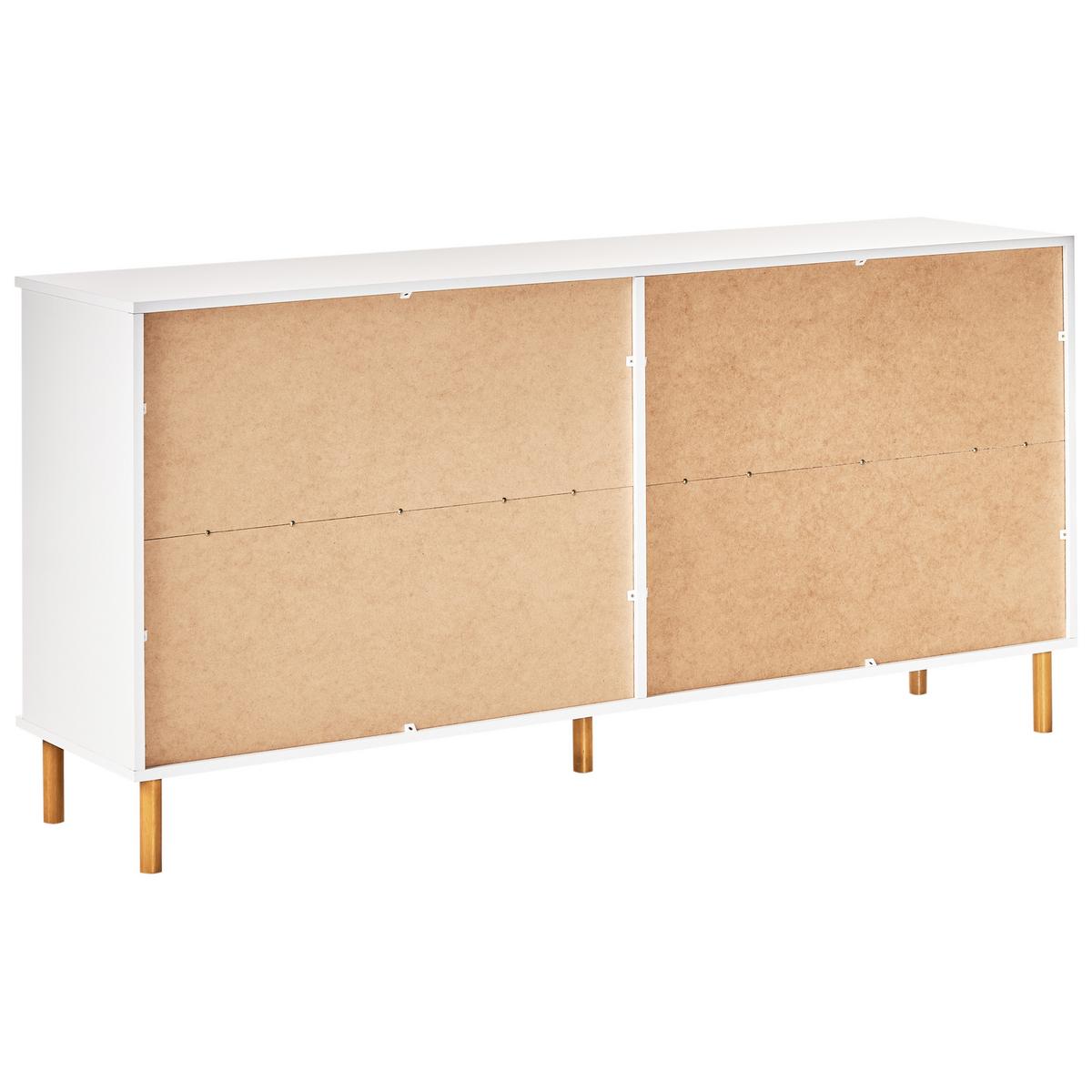 KOMMODE mit 6 Schubladen Weiß Walpole - Weiß, Holzwerkstoff (158/76/40cm) - Beliani