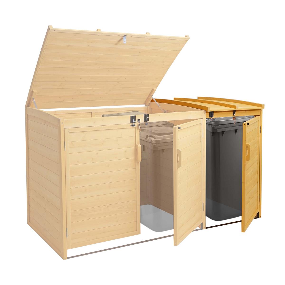 MÜLLTONNENBOX ERWEITERUNG Braun - Braun, Holz (68/120/104cm) - MCW