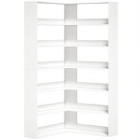 BÜCHERREGAL Spanplatte Weiß - Weiß, Holzwerkstoff (90/180/90cm) - HOMCOM