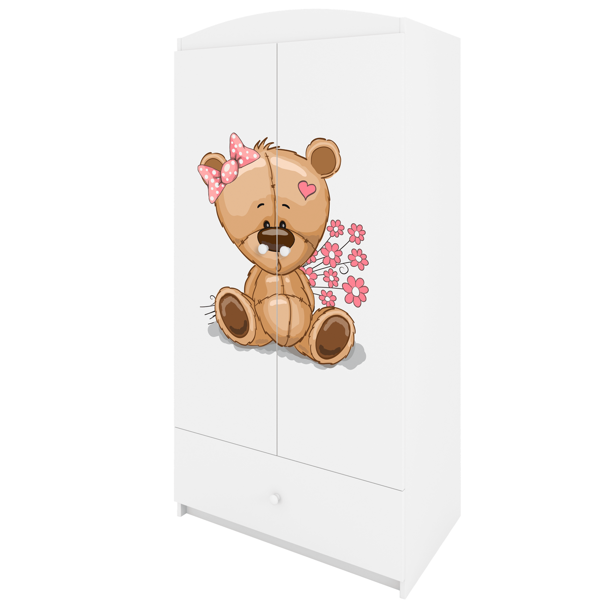 KINDERKLEIDERSCHRANK Teddybär II - Weiß, Holzwerkstoff (90/175/52cm) - RAUMHIRSCH FURNITURE