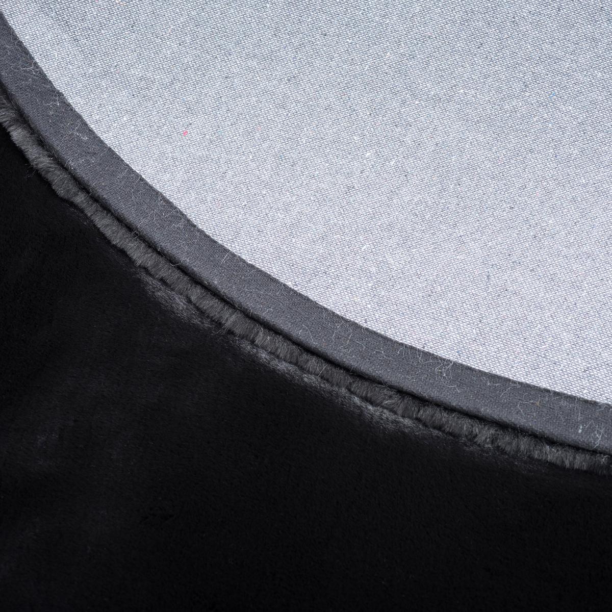FELLTEPPICH LUXUS SUPER SOFT PLUSH RUND - Schwarz, Textil (120/120cm) - Pergamon