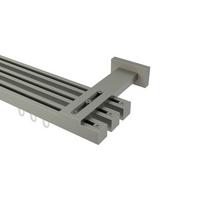 GARDINENSTANGE INNENLAUF Quadline (Multi) Sono 180 cm, 3-läufig, 20x20 mm Satin-Silber - Silberfarben, Metall (180cm) - INTERDECO