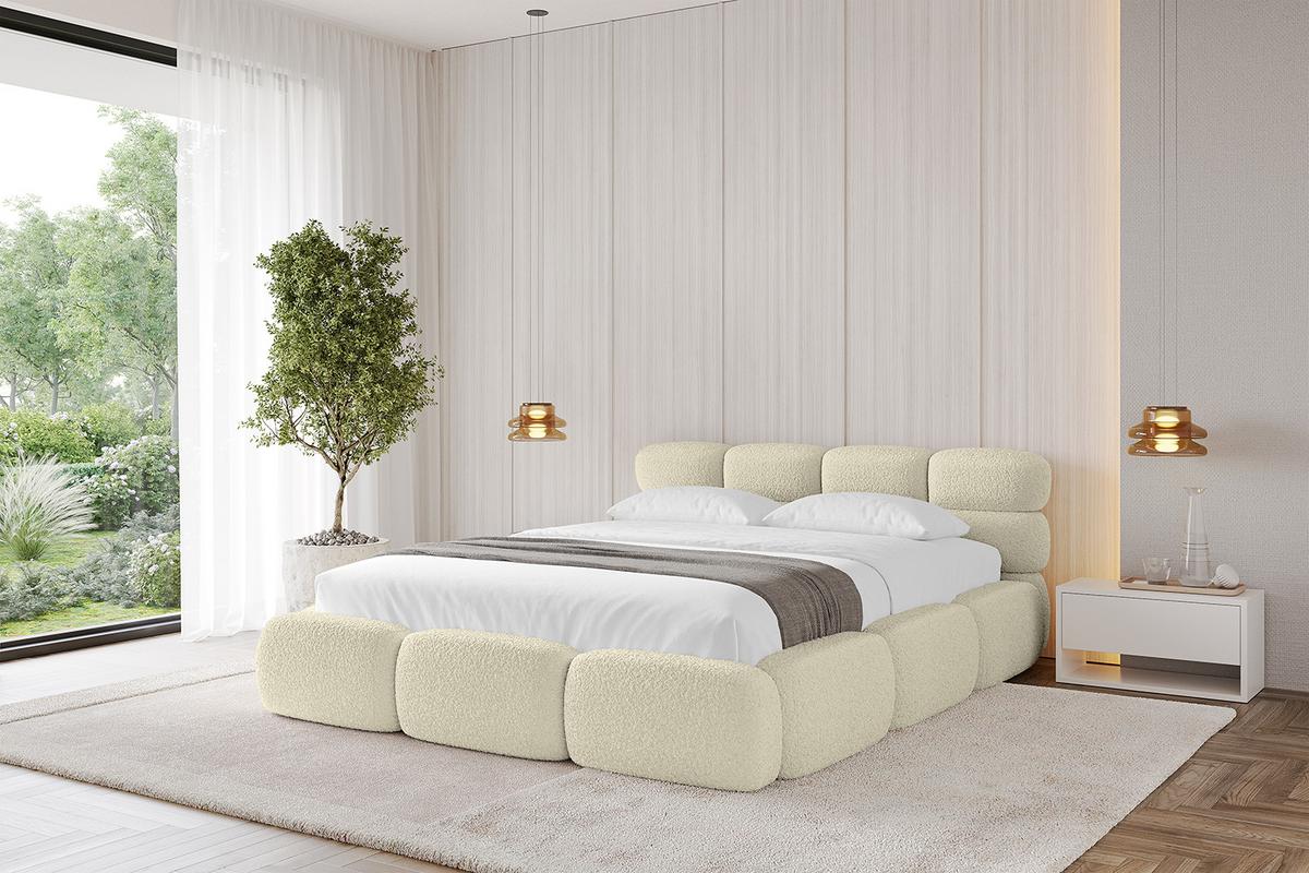 POLSTERBETT mit Bettkasten und Lattenrost, Boxbett ohne Matratze - NOMA 160x200 Beige - Beige, Holzwerkstoff/Textil (160/200cm) - ALTDECOR