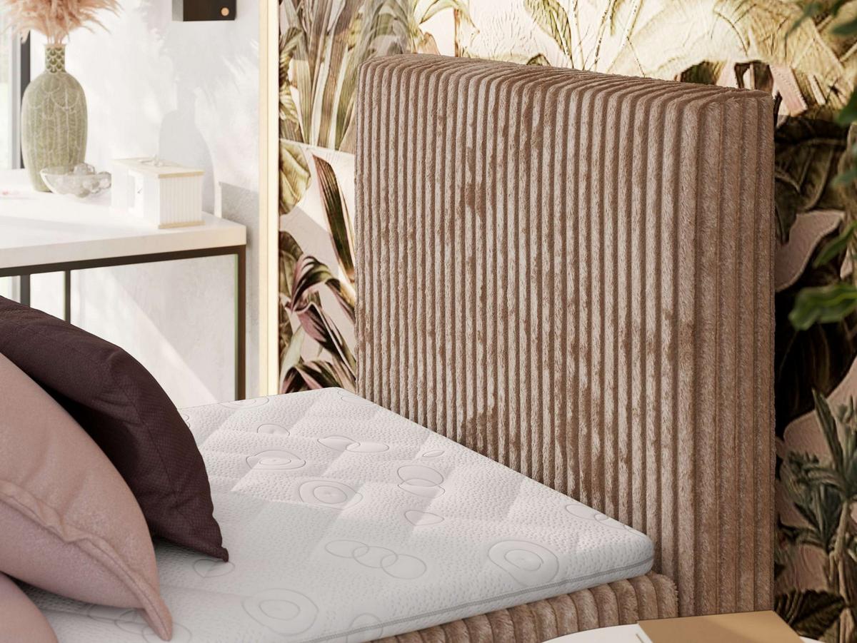 BOXBETT TILIANO 90/200 - Braun Cord - H4 - Visco Topper - Rechts - Braun, Textil (90/200cm) - MKS