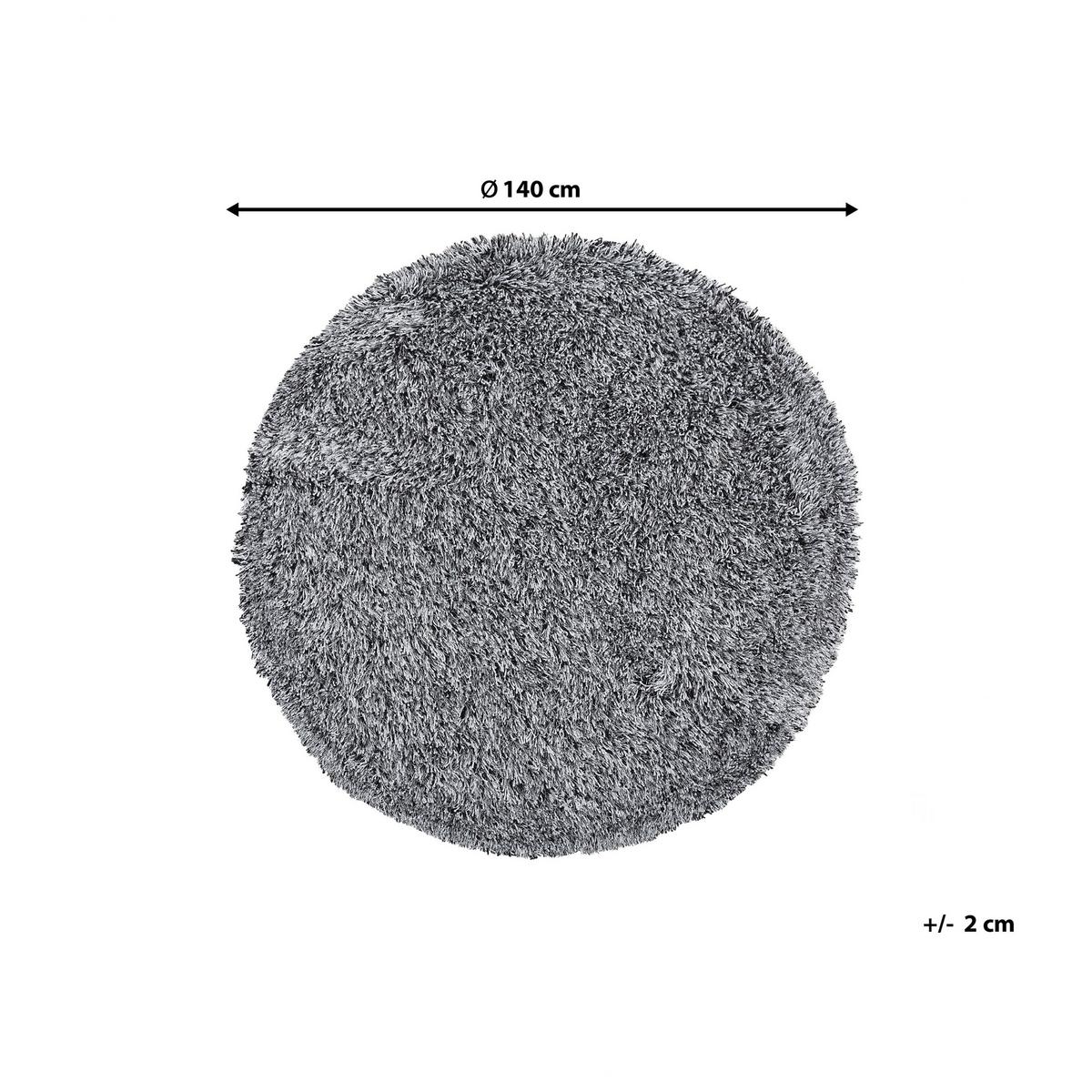 SHAGGY-TEPPICH Cide 140/140 cm - Schwarz, Kunststoff (140/140cm) - Beliani
