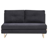 SCHLAFSOFA 3-Sitzer Stoff Schwarz Jerslev - Hellbraun, Textil (150/87/84cm) - Beliani