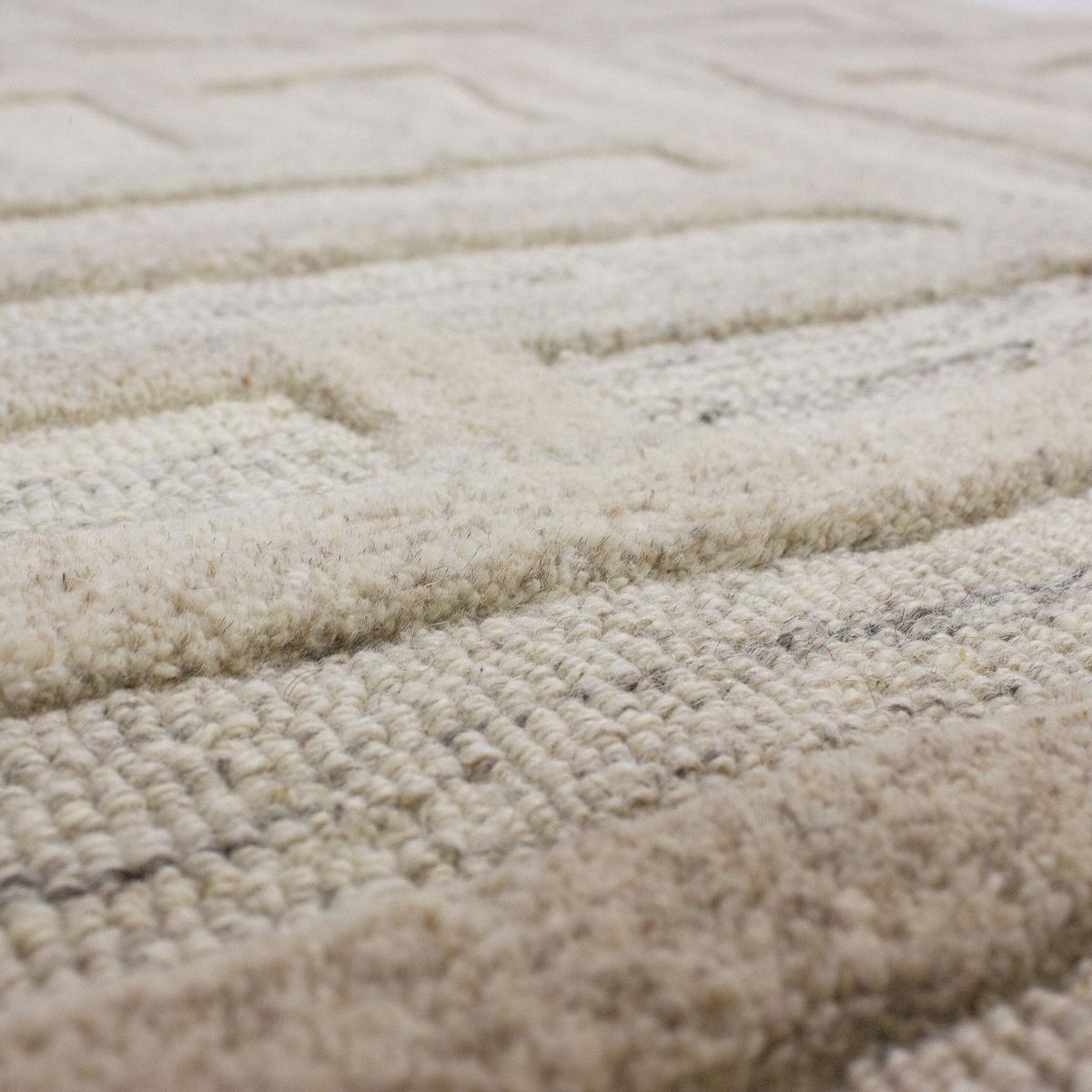 TEPPICH aus Wolle EDALE in Natur, abstrakt, Florhöhe 6 mm, 160 x 230 cm - Beige, Textil (160/230cm) - KADIMA DESIGN