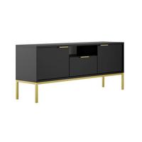 TV-MÖBEL Seattle Schwarz - Goldfarben/Schwarz, Holzwerkstoff (135/56.4/33cm) - Petits-meubles
