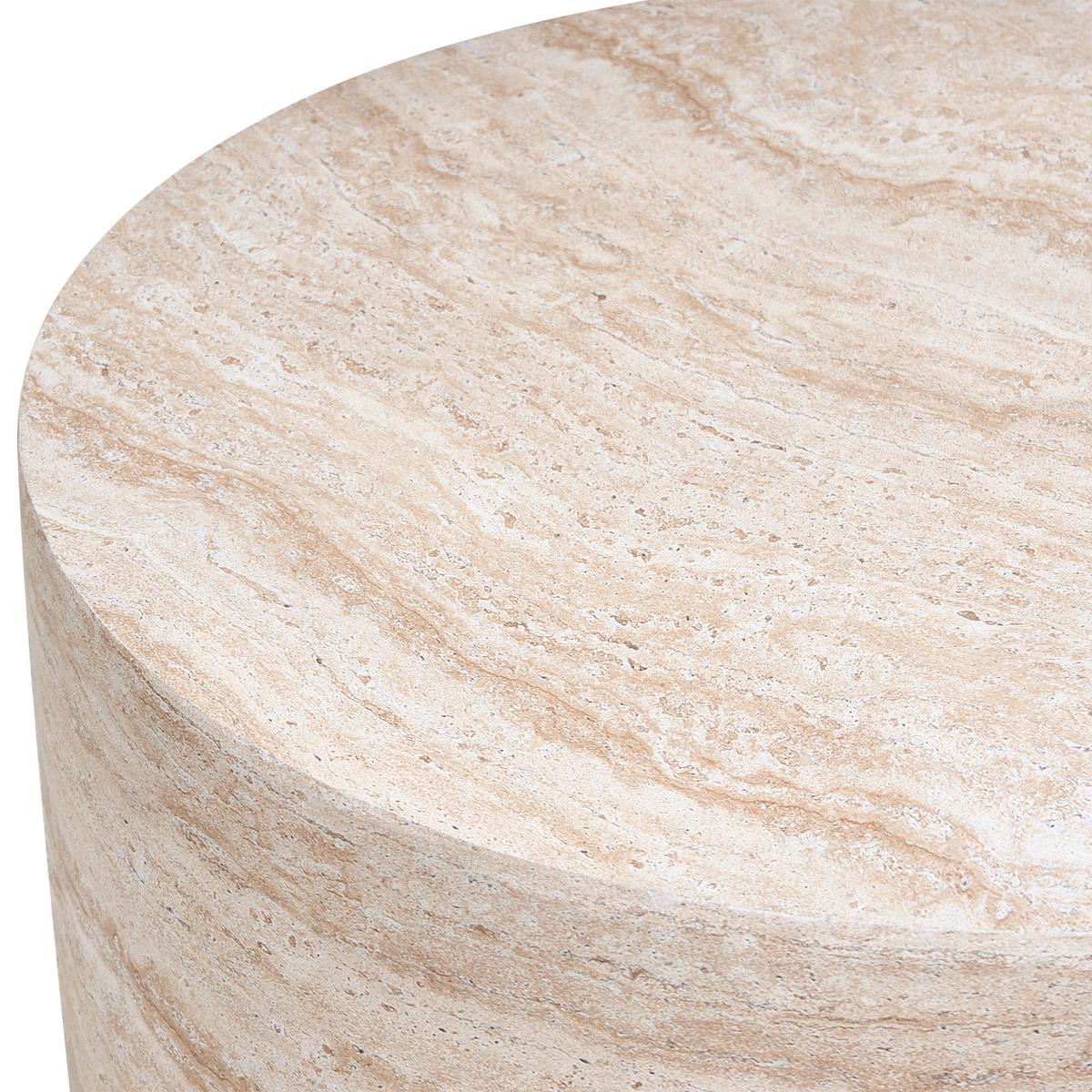 BEISTELLTISCH Travertinoptik Asierio - Beige, Naturmaterialien (70/70/37cm) - Beliani