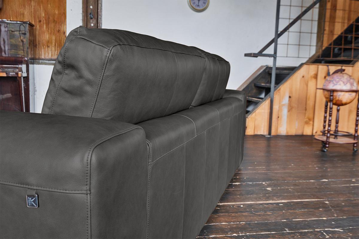 SOFA BODHI Schwarz Leder - Schwarz, Leder/Kunststoff (242/80/110cm) - KAWOLA