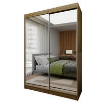 SCHWEBETÜRENSCHRANK BELLINA 150/216/61 cm 2-türig mit Spiegel Eiche Artisan - Eiche Artisan, Holzwerkstoff (150/216/61cm) - MASSENO