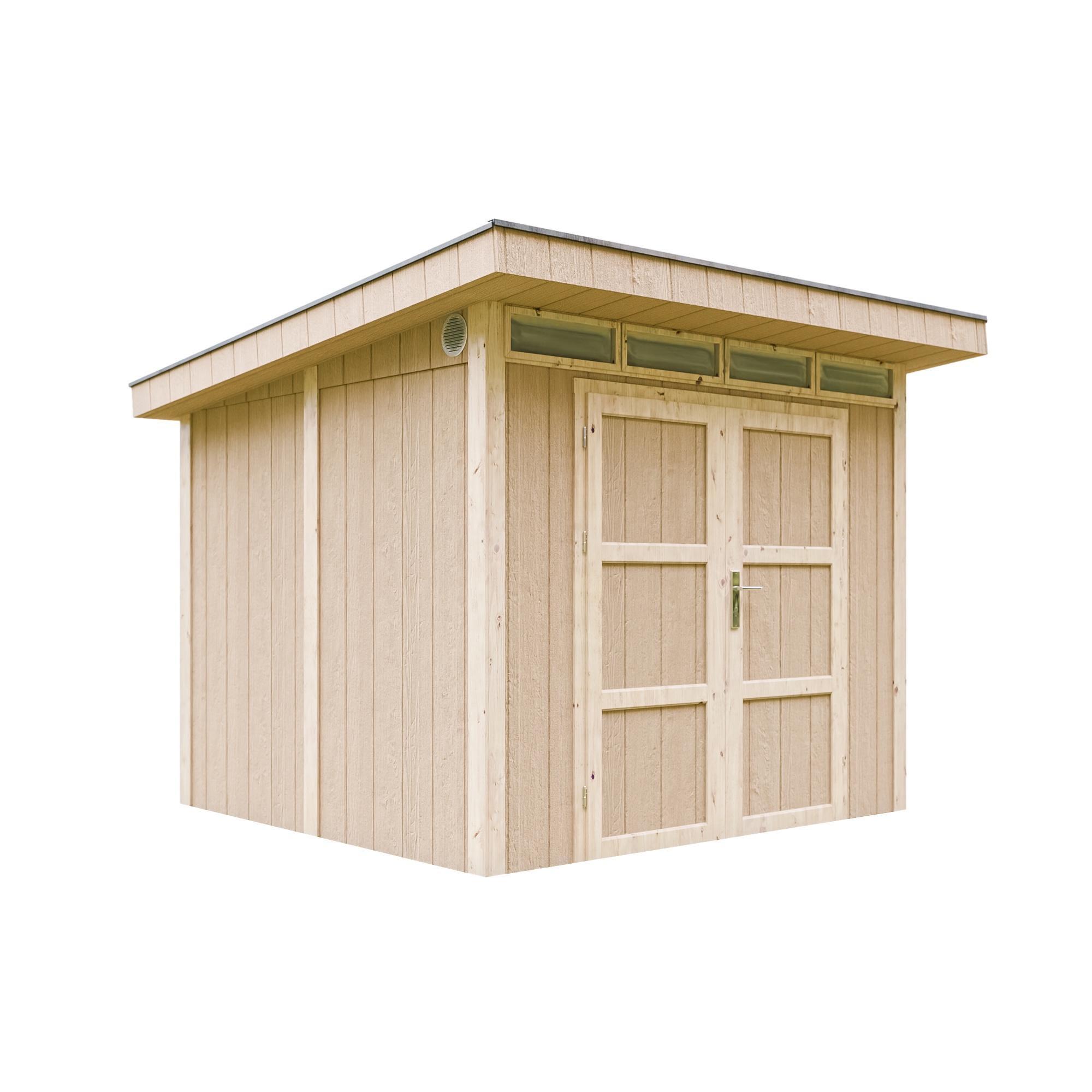 HOLZ-GARTENHAUS basis LP SmartSide 5,9m² ohne Boden - B279xL293xH239 cm - M903AB - Beige, Holz (294/230/279cm) - Timbela