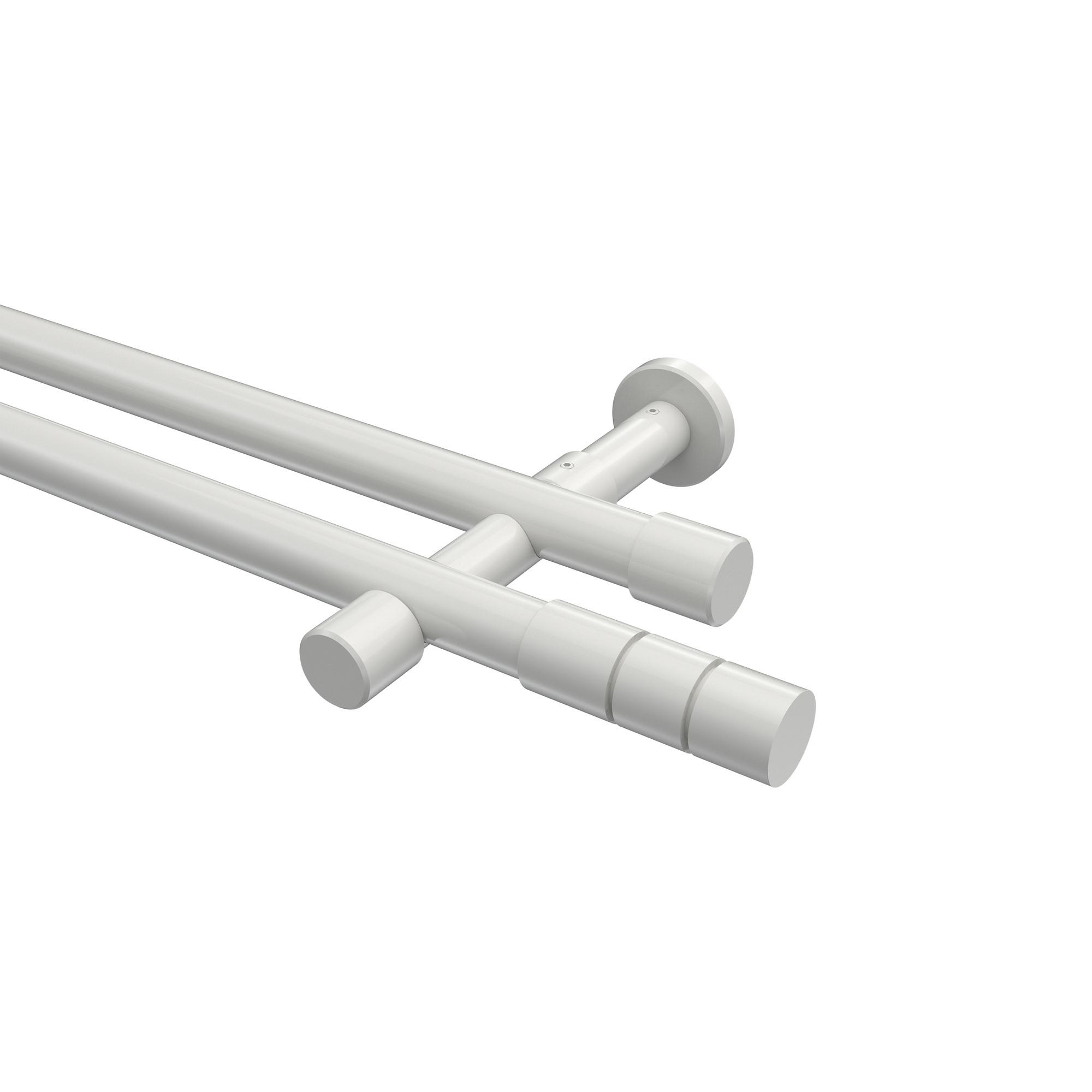 GARDINENSTANGE Prestige Elanto 540 cm (geteilt in 3 x 180 cm), 2-läufig (ohne Ringe), 20 mm Ø Weiß - Weiß, Metall (540cm) - INTERDECO