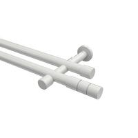 GARDINENSTANGE Prestige Elanto 540 cm (geteilt in 3 x 180 cm), 2-läufig (ohne Ringe), 20 mm Ø Weiß - Weiß, Metall (540cm) - INTERDECO