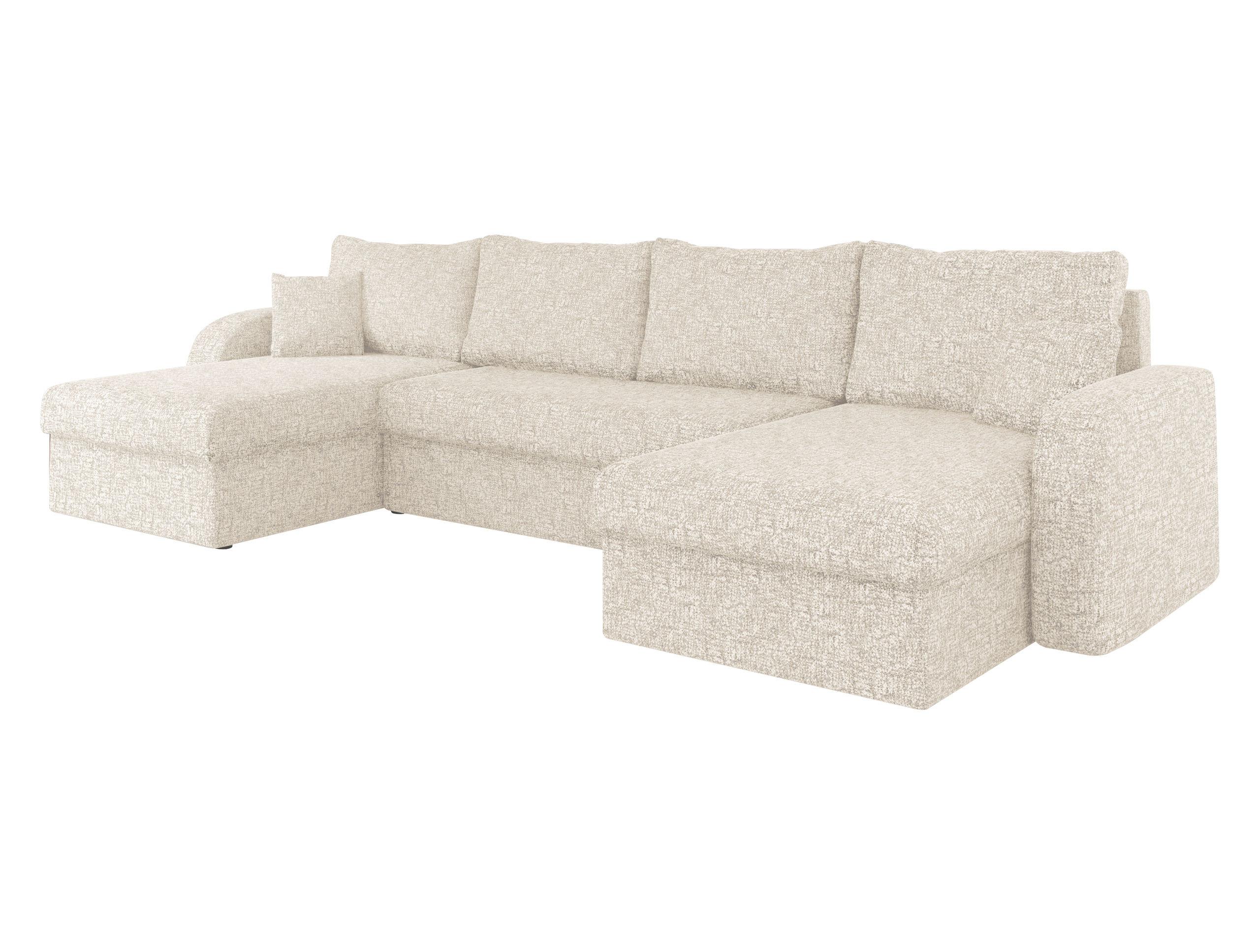 ECKSOFA Kris U Lux - Schwarz/Naturfarben, Holz/Kunststoff (304/140cm) - MIRJAN24