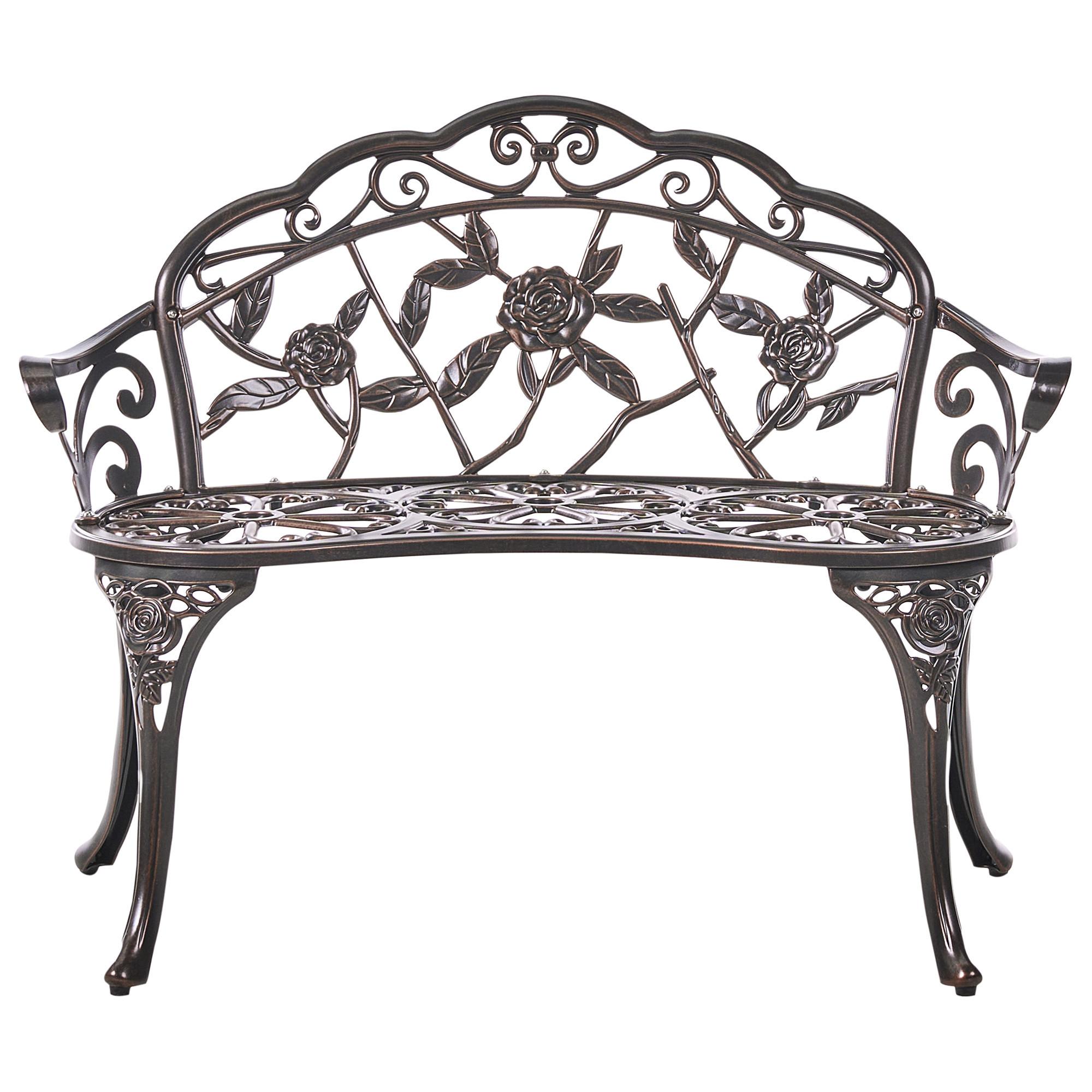 GARTENBANK Dunkelbraun Piura - Dunkelbraun, Metall (88/80/49cm) - Beliani