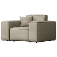 GARTENSESSEL Lorento Outdoor Polster-Loungesessel, Taupe Beige Kunstleder 121/73/92 cm - Taupe, Textil (121/73/92cm) - WFL GROUP