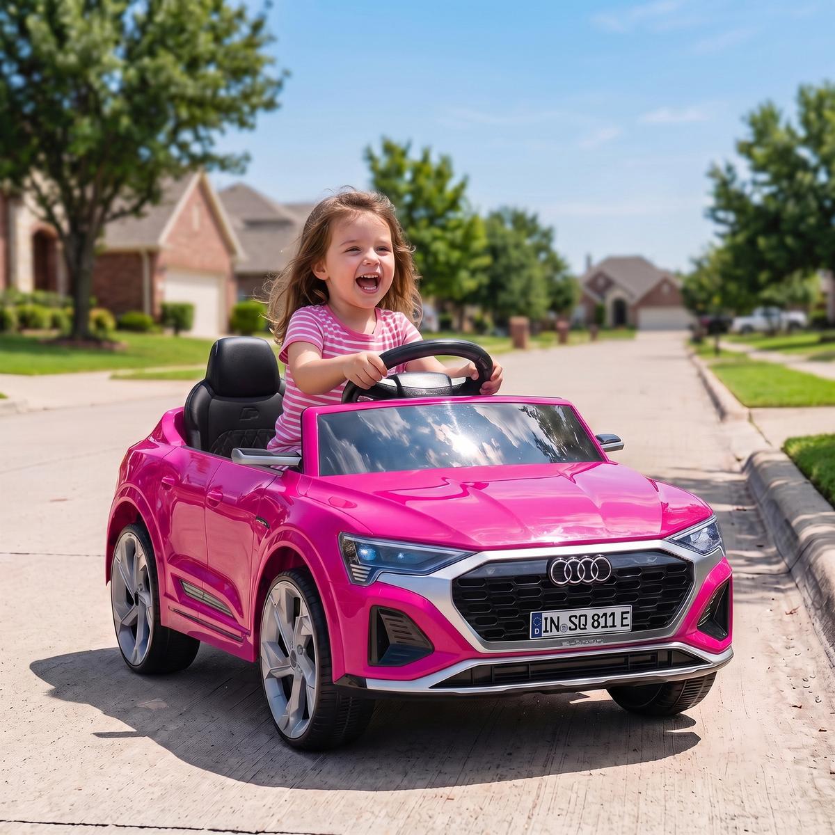 KINDER-ELEKTROAUTO Kunststoff Stahl Rosa - Rosa, Kunststoff (98/49.5/43cm) - AIYAPLAY