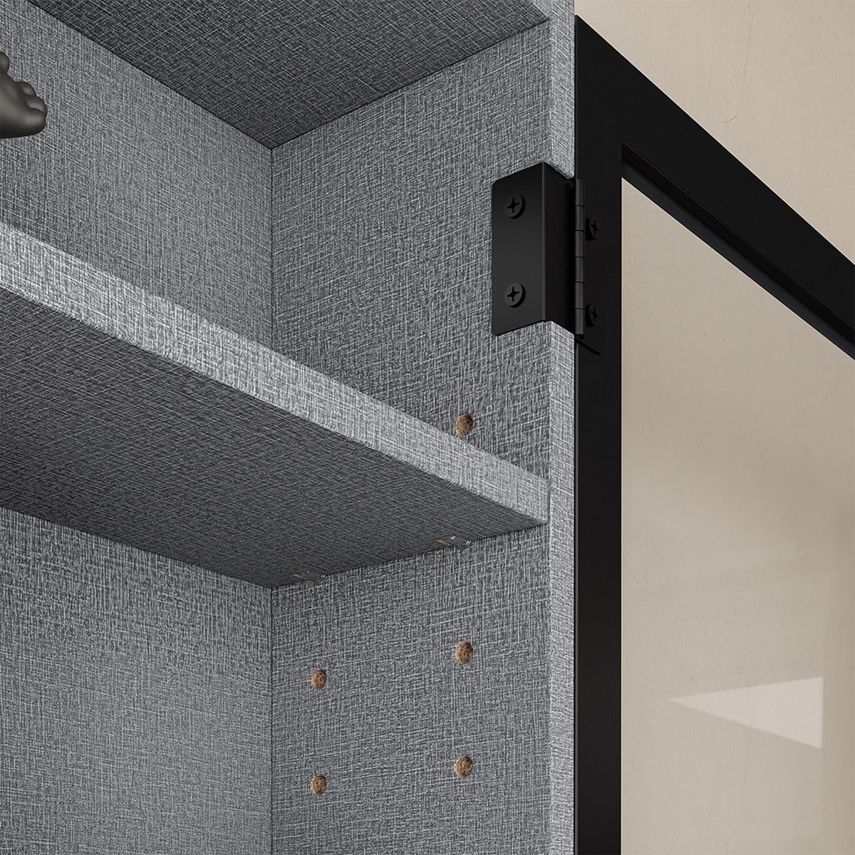 WANDSCHRANK mit Glasfront und verstellbaren Böden FSB113-H-DG - Ahornfarben, Fell (80/80/12.2cm) - SoBuy