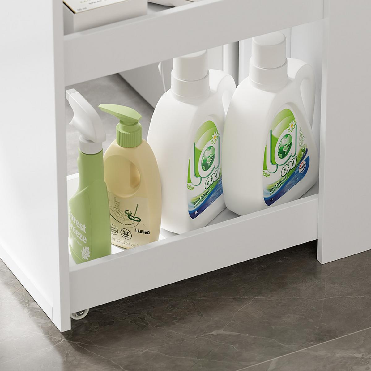 SEITENSCHRANK mit Schubladen für Waschmaschine BZR229-W - Ahornfarben, Fell (90/88/60cm) - SoBuy