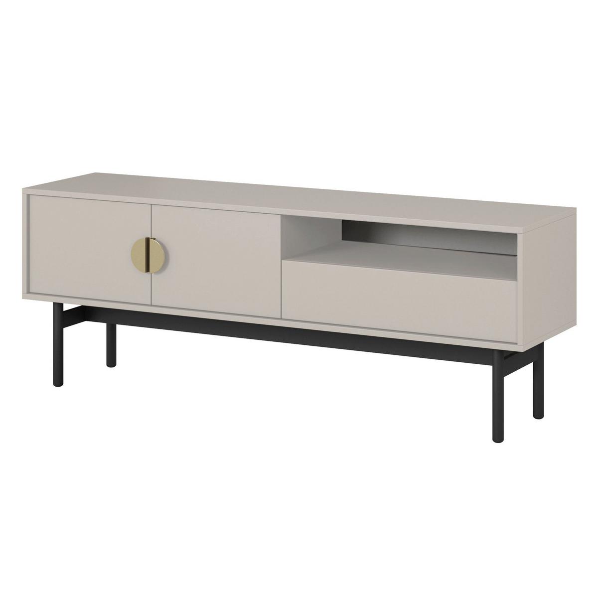 TV-LOWBOARD Stoon II TAUPE 154 CM - Taupe/Goldfarben, Holzwerkstoff/Metall (154/57/38cm) - Selsey