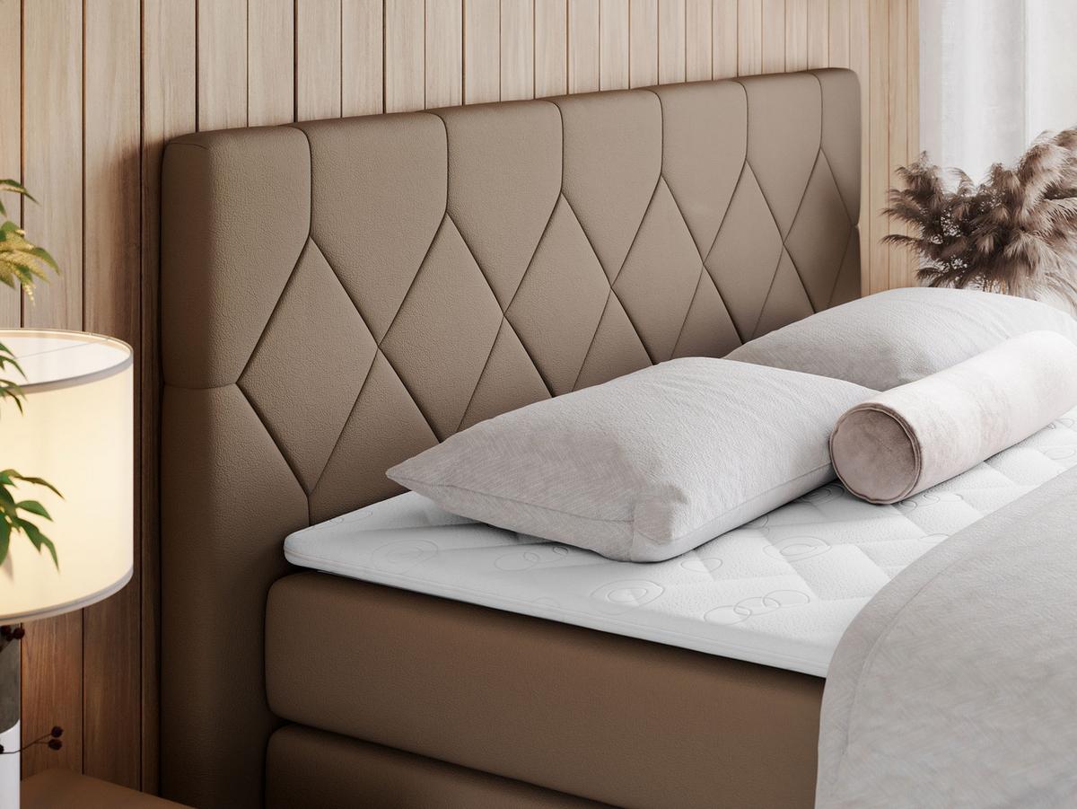 BOXSPRINGBETT KING EIGAR 160/200 Braun Kunstleder - H4 - Braun, Holz/Textil (160/200cm) - MKS