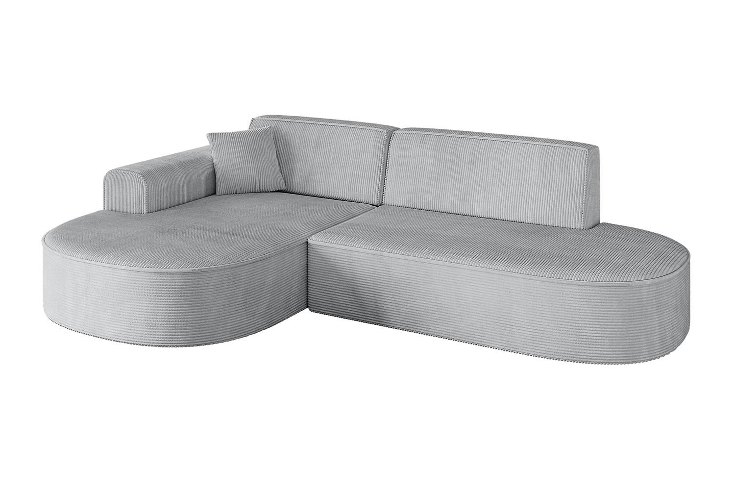 ECKSOFA Ottomane Links MARI-L1 - 243x171x79 cm Grau Cord - Schwarz/Grau, Holzwerkstoff/Kunststoff (163/234cm) - ALTDECOR