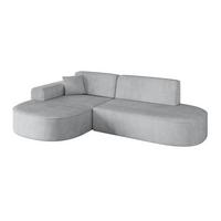 ECKSOFA Ottomane Links MARI-L1 - 243x171x79 cm Grau Cord - Schwarz/Grau, Holzwerkstoff/Kunststoff (163/234cm) - ALTDECOR