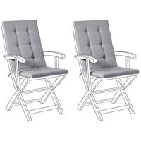 SITZAUFLAGEN 2er-Set Hellgrau 42/95 cm Maui Premium - Hellgrau, Textil (95/5/42cm) - Beliani