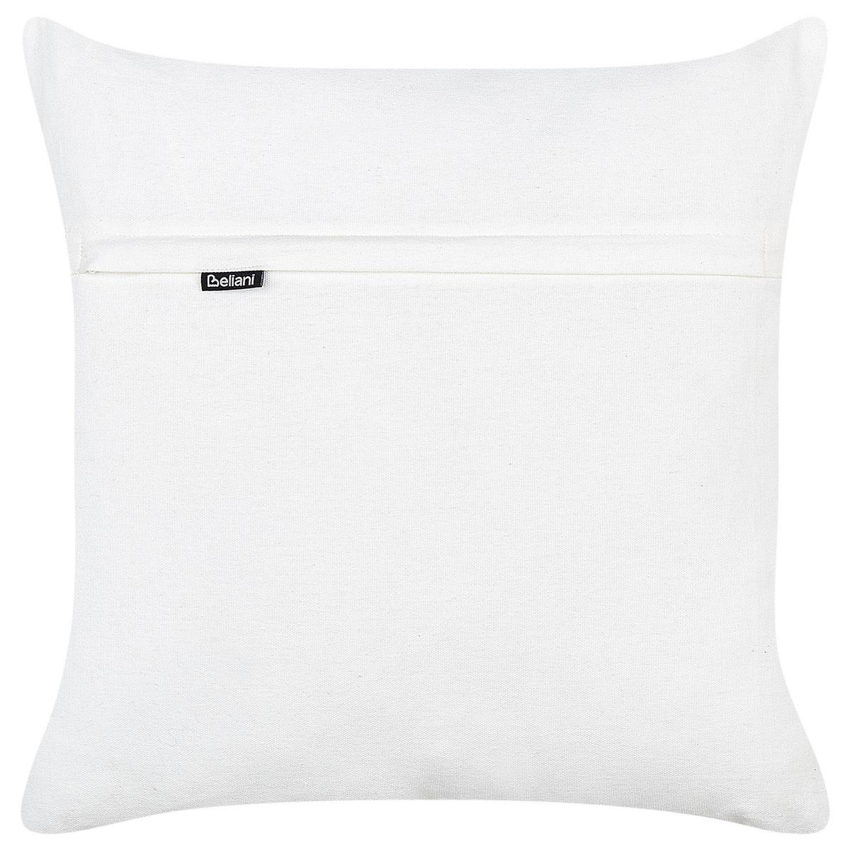 DEKOKISSEN 2er-Set Weiß 45/45 cm Wallflower - Multicolor/Weiß, Naturmaterialien (45/45cm) - Beliani