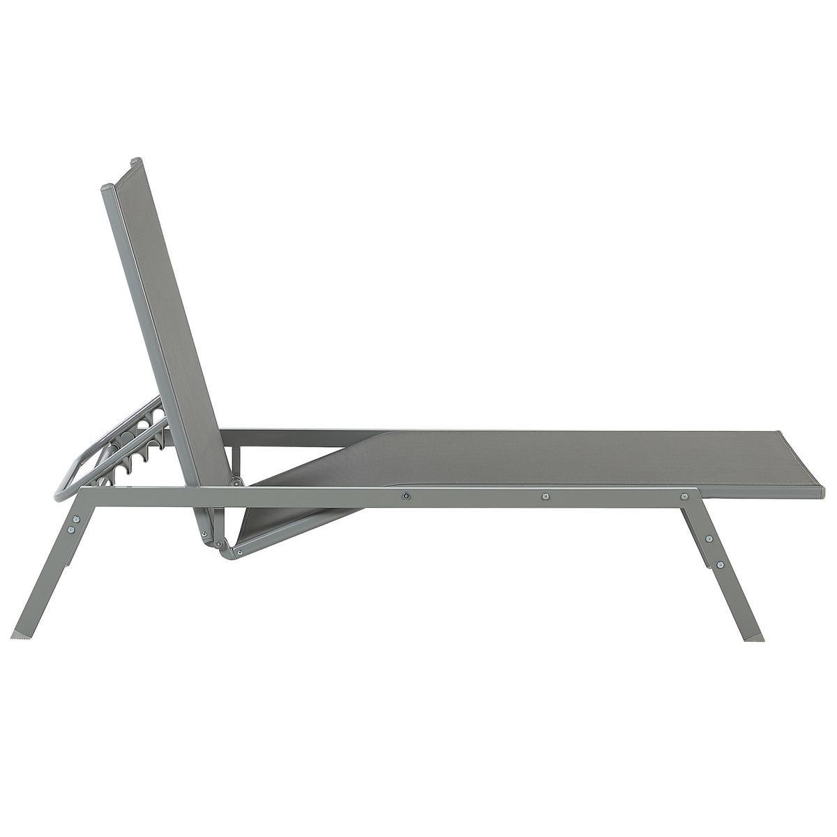 GARTENLIEGE grau Vernazza - Grau, Metall (63/94/191cm) - Beliani