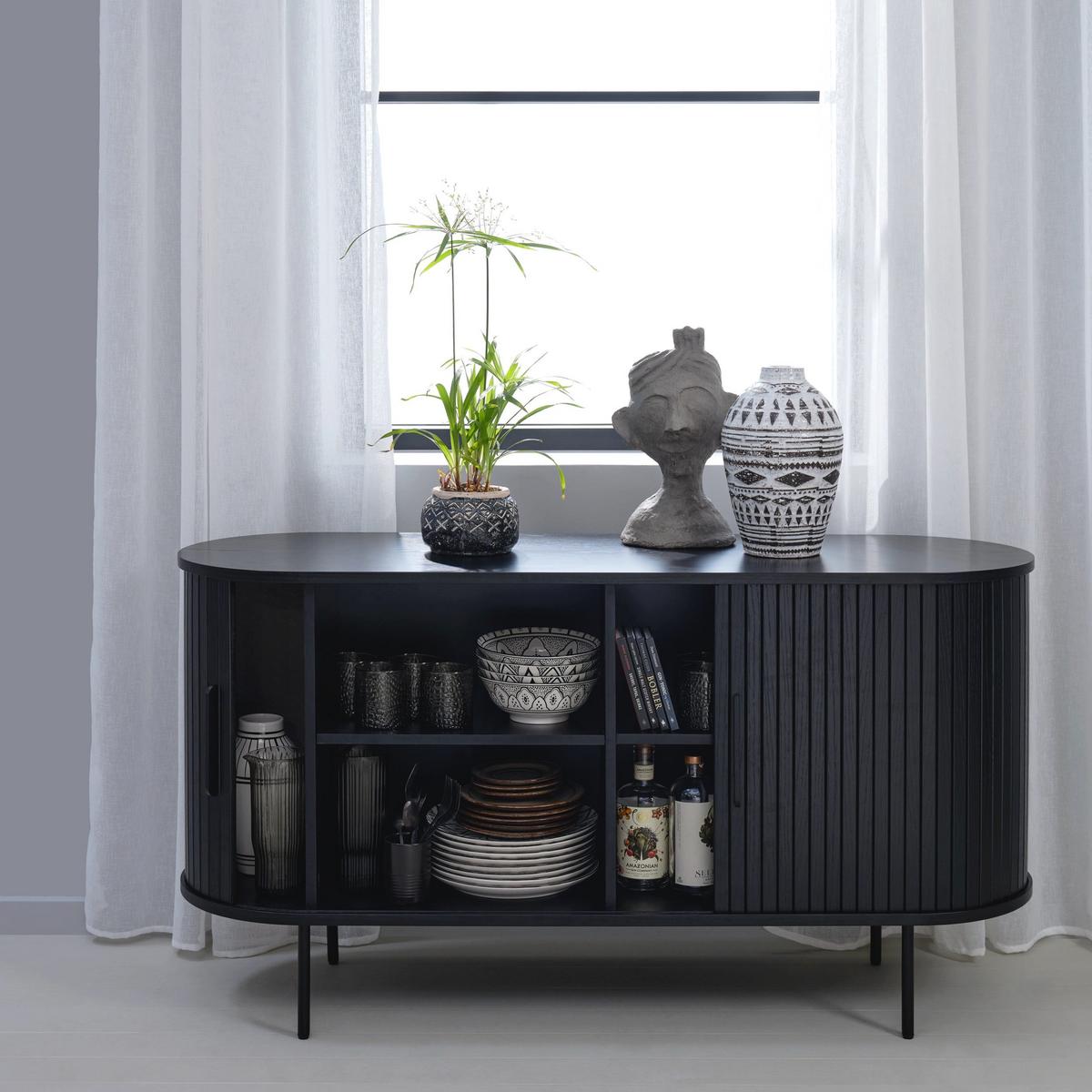 SIDEBOARD Gativel Schwarz - Schwarz, Holzwerkstoff/Kunststoff (140/76/45cm) - Selsey