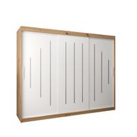 SCHWEBETÜRENSCHRANK 200/250/62 3-türig - Silberfarben/Weiß, Holz/Kunststoff (250/200/62cm) - Abiks Möbel
