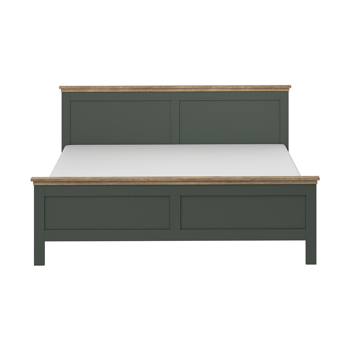 BETT 160/200 Martin Grün und Holz - Grün, Holzwerkstoff (160/200cm) - Petits-meubles