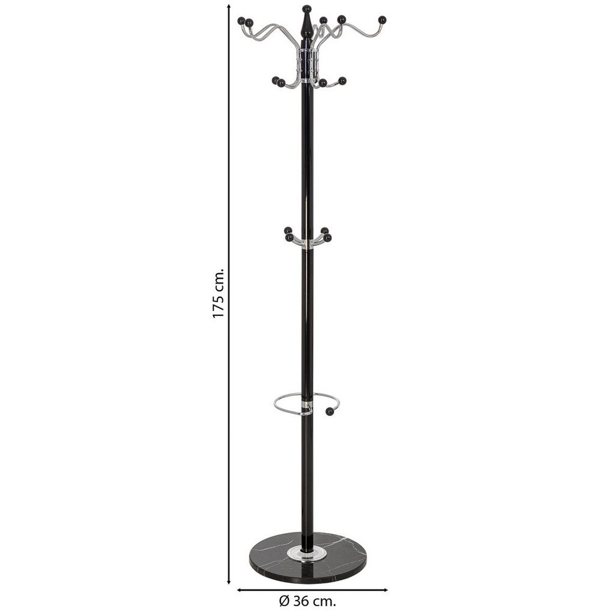 GARDEROBE aus metall 36x175cm - Schwarz, Metall (36/175/36cm) - Wanderlust