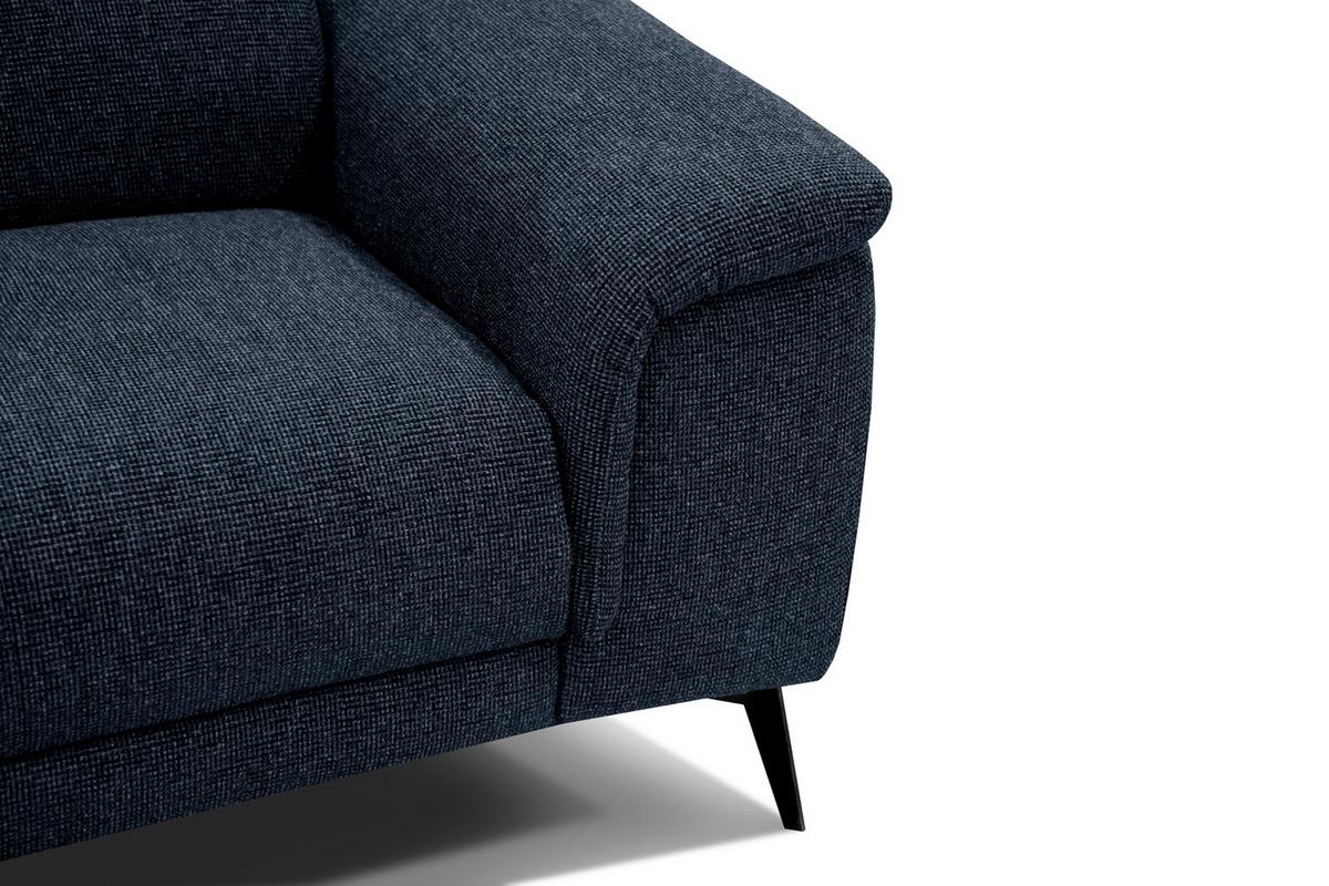 RELAXSOFA FIERO 3-Sitzer mit 2 Relaxfunktionen, dunkelblau - Schwarz/Dunkelblau, Holzwerkstoff/Textil (212/82/103cm) - Wozimo