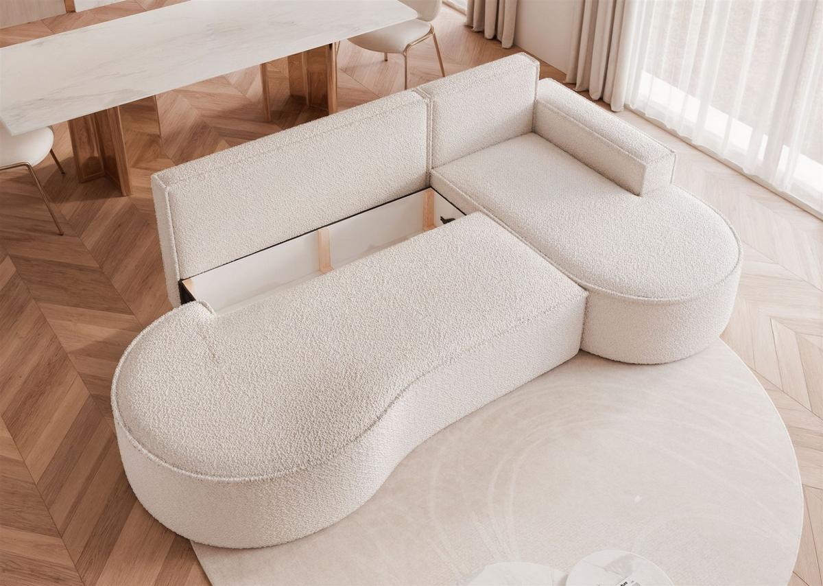 ECKSOFA Arlet Mit Schlaffunktion - Creme, Holzwerkstoff/Textil (156/277cm) - Fun Möbel