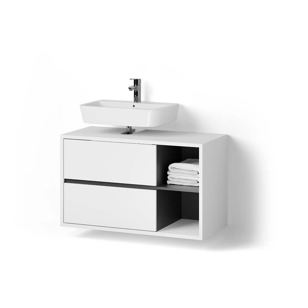 WASCHBECKENUNTERSCHRANK Vomano Weiß 100 x 60 cm - Weiß, Holzwerkstoff (100/60/45.5cm) - Livinity®