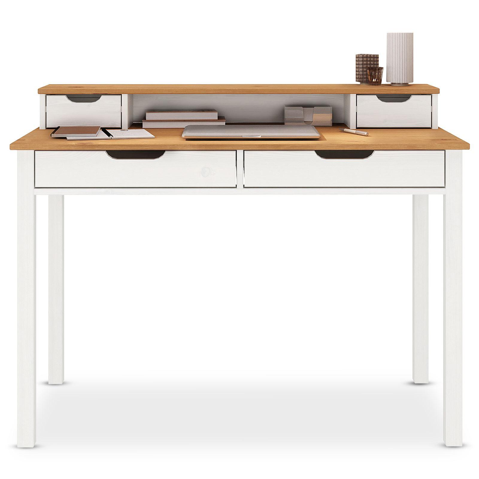 SCHREIBTISCH RAUL Eiche/weiß - Eichefarben/Weiß, Holz (54/114/87cm) - IDIMEX
