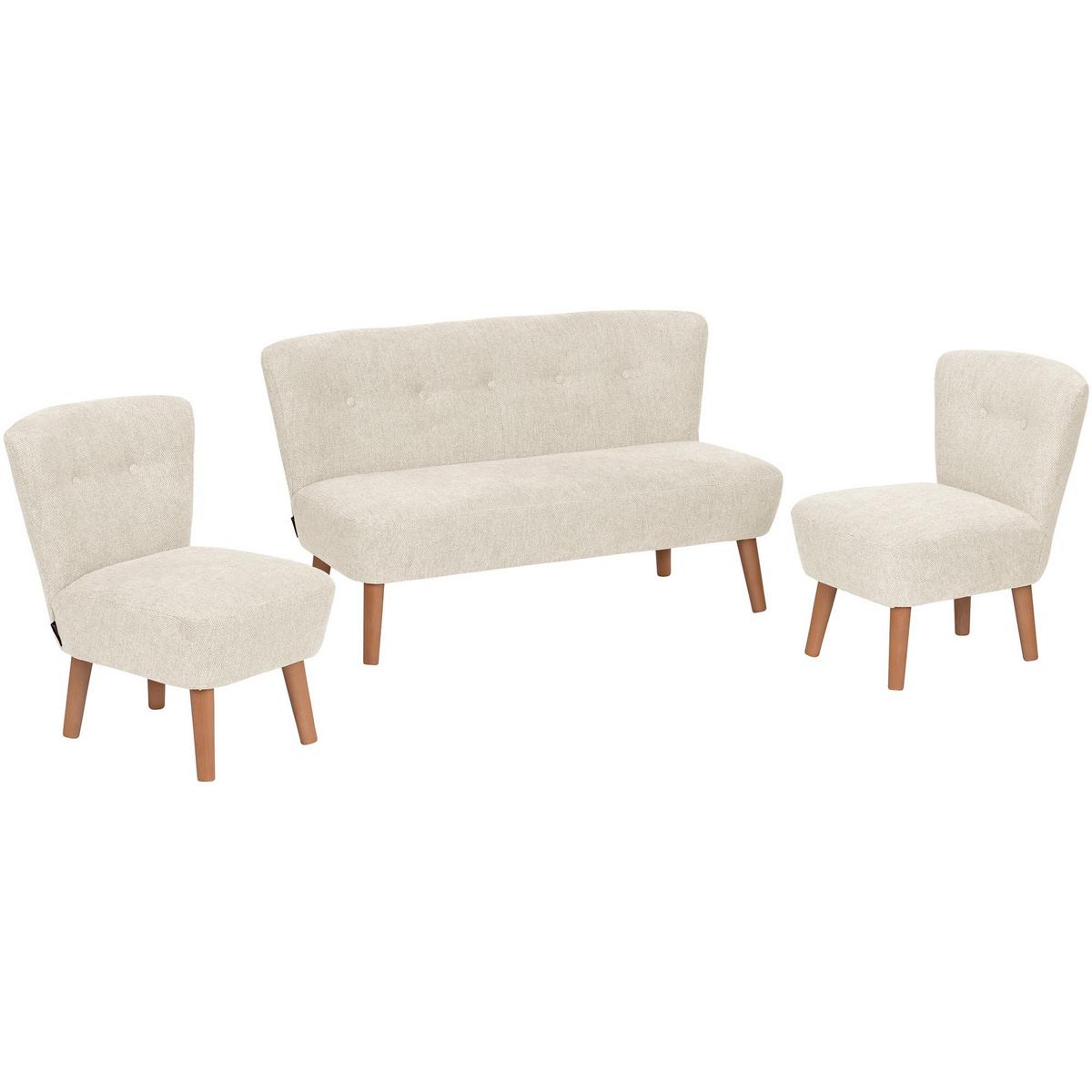 KINDERSOFA 2-Sitzer Katya Flachgewebe creme - Creme, Kunststoff (97/54/50cm) - 58aufmkessel