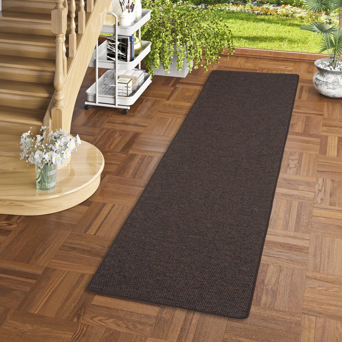 LÄUFER TEPPICH BENTZON FLACHGEWEBE - Dunkelbraun, Textil (80/240cm) - Snapstyle