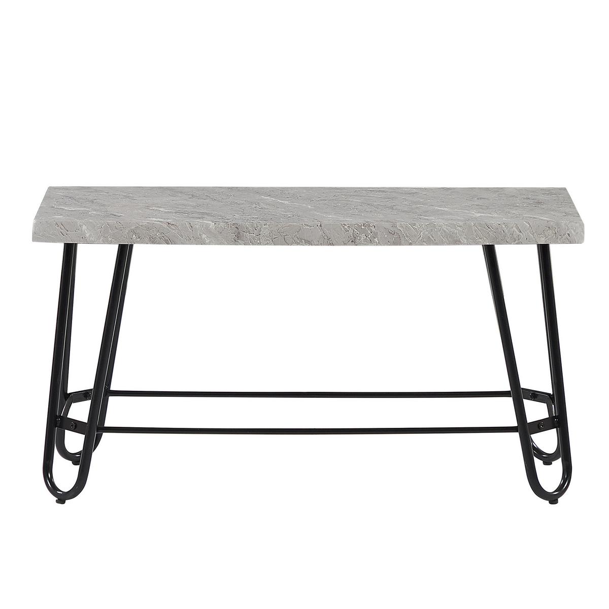 ESSGRUPPE Marmor Optik Grau 4-Sitzer 110/70 cm Kempton - Grau, Holzwerkstoff (110/76/70cm) - Beliani