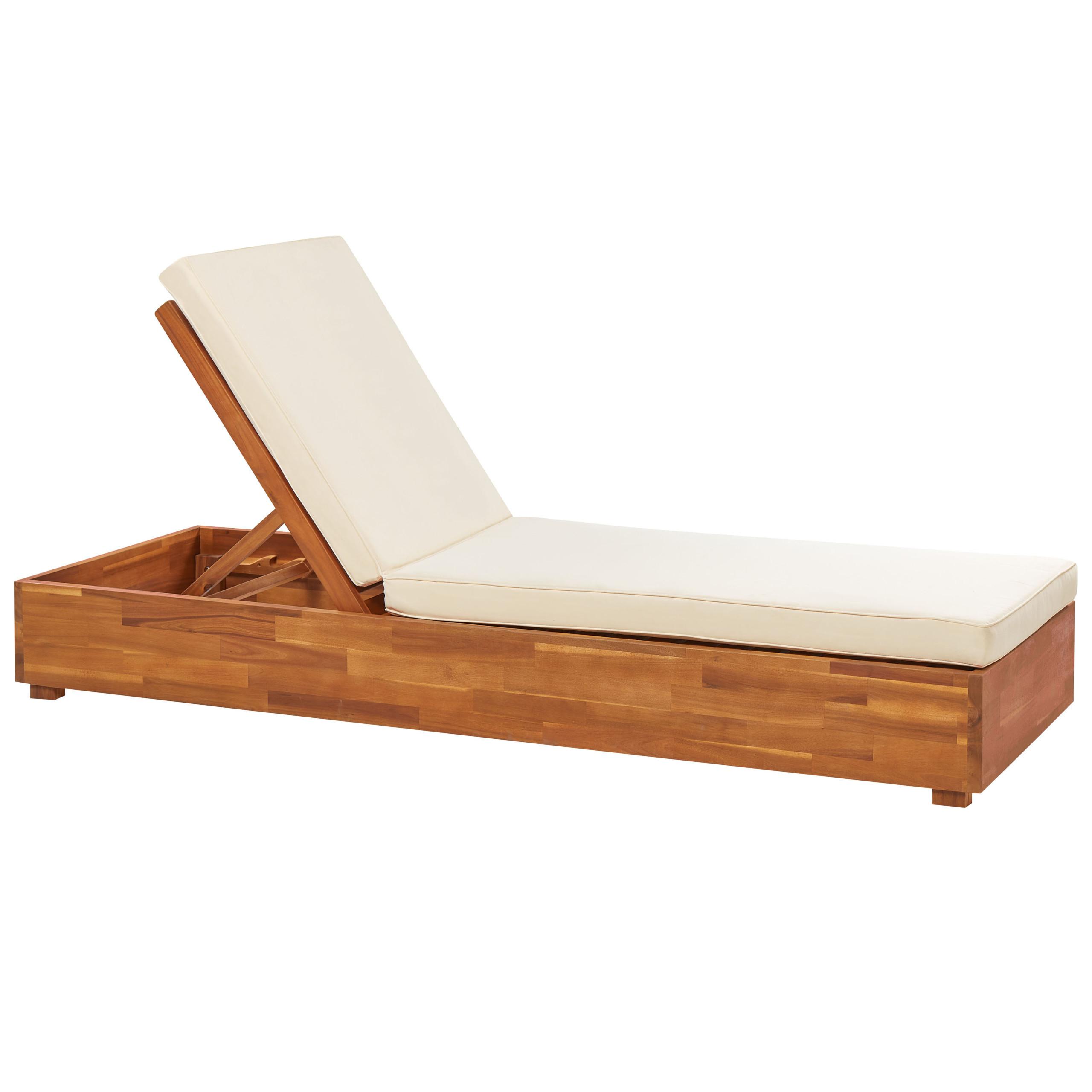 GARTENLIEGE Hellbraun Fanano - Hellbraun, Holz (63/95/190cm) - Beliani