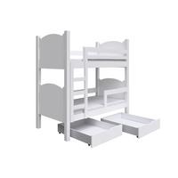 ETAGENBETT LEONE mit Bettkasten 80x180 cm Weiß - Weiß, Holz (80/180cm) - MASSENO
